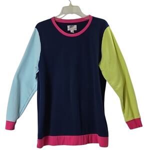 Lands' End Womens Sz L Serious Sweats Multicolor Top